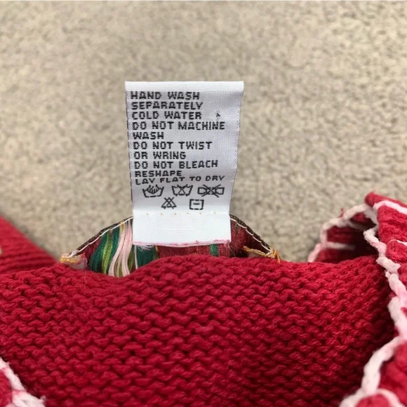 Vintage Knit Red Cat Sweater Size Large Button Front Cardigan - Picture 13 of 16